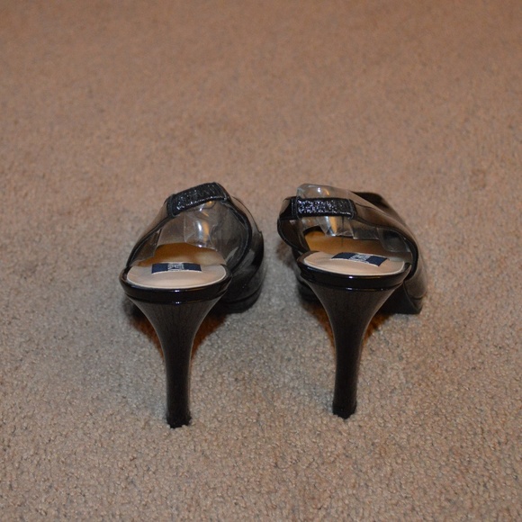 JG Hook Shoes Black Patent Slingback Peep Toe Heels Size 85m Poshmark